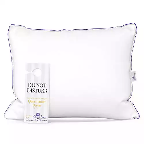 The Original Queen Anne Pillow - Famous 100% European White Goose and Duck Down Blend - Cruelty Free Luxury Hotel Pillows - Made in USA (Standard Soft)