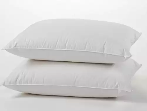 East Coast Bedding Premium Quality European 800 Fill Power White Goose Down Pillow Set – 100% Luxury Cotton Sateen Shell – Set of Two Pillows (King)