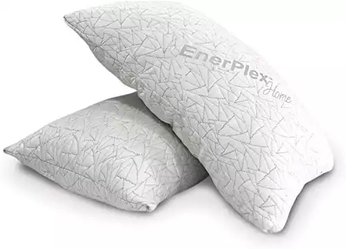 EnerPlex 2-Pack Luxury King Pillows, CertiPUR-US Certified Adjustable Shredded Memory Foam Luxury King Size Pillow, Machine Washable, Bamboo Cover, 36x20 Lifetime Promise, Will Not Go Flat