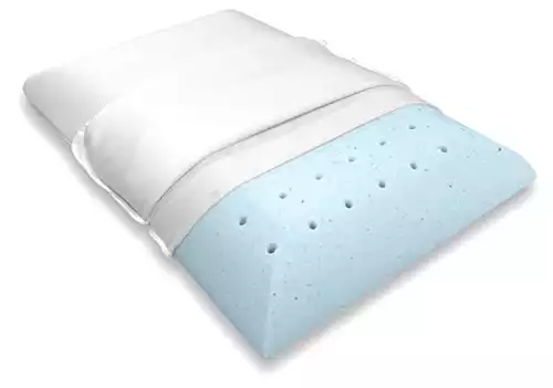 Bluewave Bedding Ultra Slim Gel Memory Foam Pillow for Stomach and Back Sleepers - Thin and Flat Therapeutic Design for Spinal Alignment, Better Breathing and Enhanced Sleeping (Standard Size)