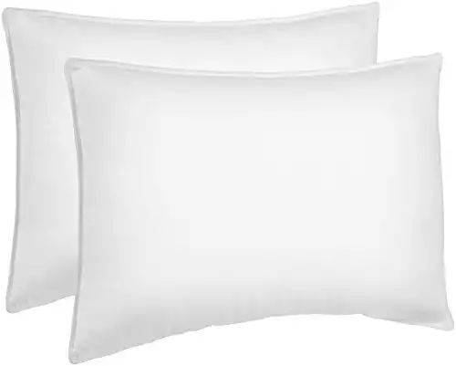 AmazonBasics Down Alternative Bed Pillows for Stomach and Back Sleepers - 2-Pack, Soft Density, Standard