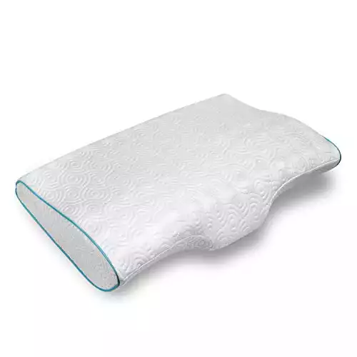 LEREKAM Cervical Pillow Memory Foam Pillow Orthopedic Sleeping Pillows Ergonomic Cervical Pillow for Neck and Shoulder Pain,Side, Back and Stomach Sleepers,Pillowcase,Massage Granule(Soft&White do...