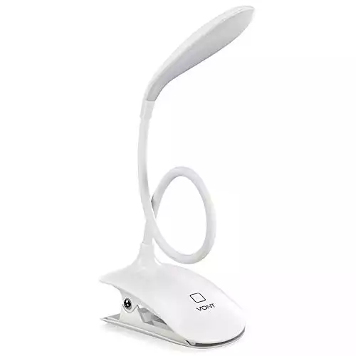 LED Clip On Reading Light, Book Light, 16 Individual Eye Protection LEDs, 3 Brightness Levels, USB Rechargeable, Reading Lamp with Slick Touch Control, Perfect for Reading in Bed - Vont