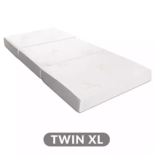 Milliard Tri Folding Memory Foam Mattress with Washable Cover Twin XL (78 inches x 38 inches x 6 inches)