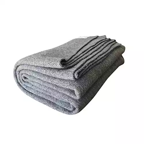 Woolly Mammoth Woolen Company Explorer Collection Wool Blanket (Gray)