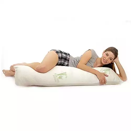 Aloe 99 Hypoallergenic Aloe Vera Bamboo Memory Foam Full Body Pillow for Adults