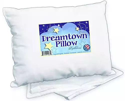 Dreamtown Kids Toddler Pillow with Pillowcase