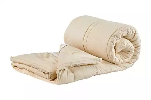 Sleep & Beyond 60 by 80-Inch Organic Merino Wool Mattress Topper, Queen, Ivory