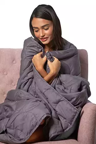 Dr. Hart's Weighted Blanket Deluxe Set | Patented ContourWave with Luxurious Microplush Removable Cover for Calming and Stress Relief | 20 lbs 60x80 | Heavy Comfortable Blanket for Adults