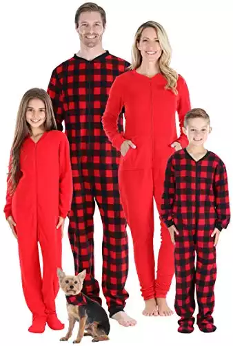 Sleepyheads Family Matching Fleece Buffalo Plaid Onesie Pajamas - Toddler & Kid's (SHM-PLA-K-4T)