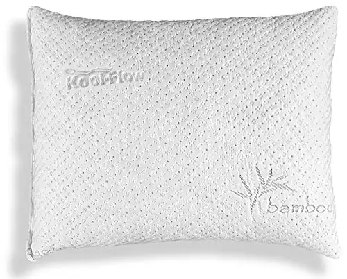 Xtreme Comforts - Slim Hypoallergenic Kool-Flow Bamboo Shredded Memory Foam Bed Pillow for Sleeping, Back, Side & Stomach Sleepers -Standard Size- Made in USA