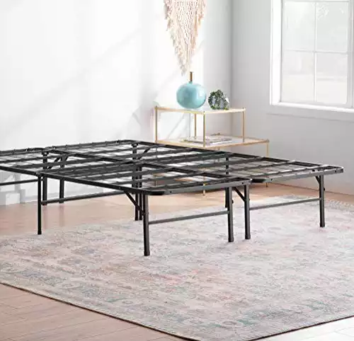 Linenspa 14 Inch Folding Metal Platform Bed Frame - 13 Inches of Clearance - Tons of Under Bed Storage - Heavy Duty Construction - 5 Minute Assembly - Queen