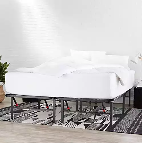 AmazonBasics Foldable, 14" Metal Platform Bed Frame with Tool-Free Assembly, No Box Spring Needed - Full